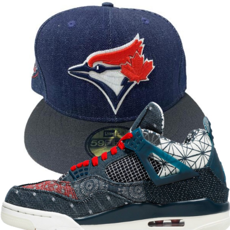 New Era Toronto Blue Jays Denim Fitted Hat w/ Air Jordan 4 Retro SE ‘Sashiko’