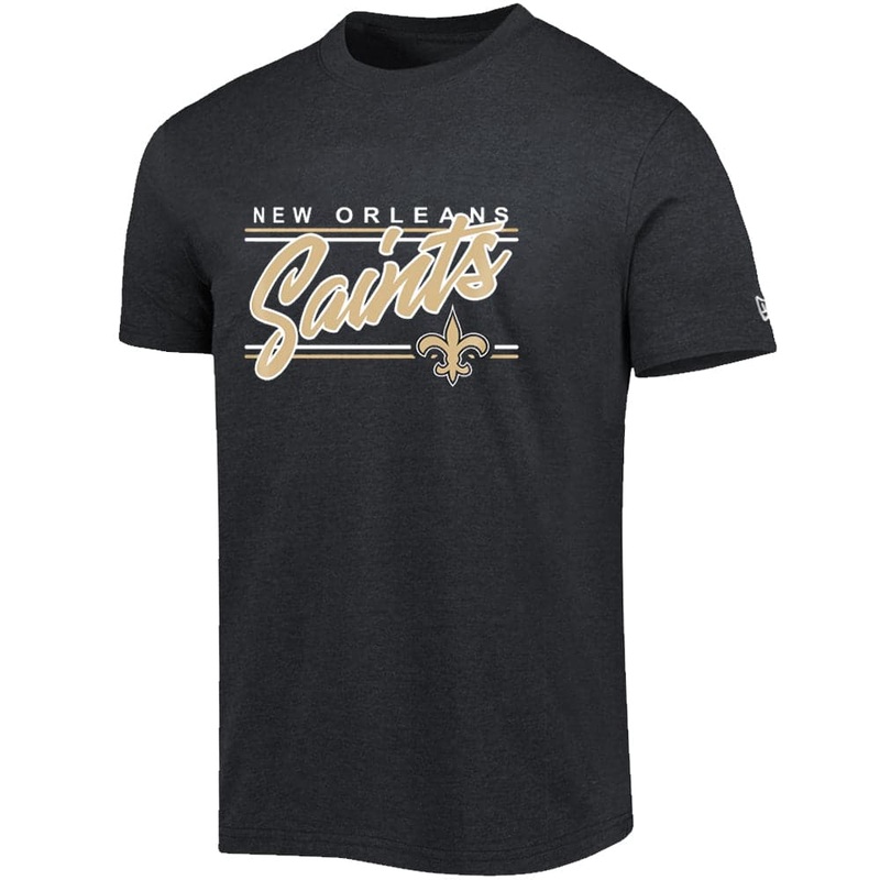 New Orleans Saints New Era NFL Script Block Bi-Blend T-Shirt – Black