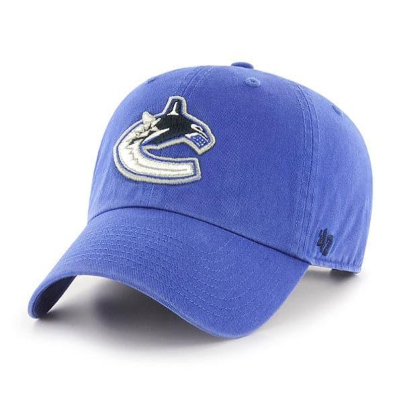 Vancouver Canucks ’47 NHL Team Clean Up Strapback Hat – Blue
