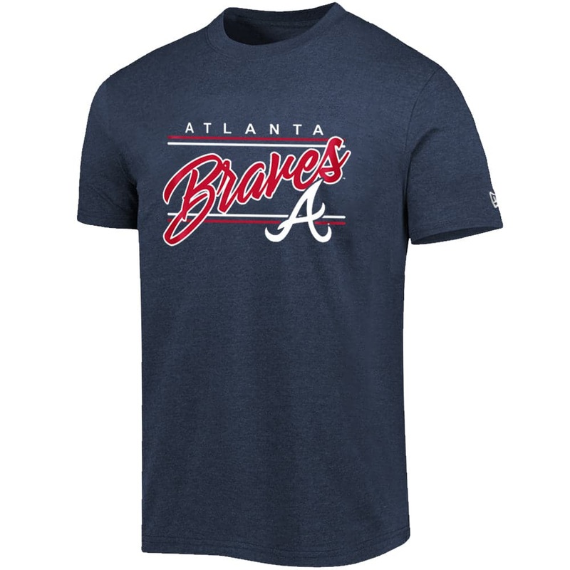 Atlanta Braves New Era MLB Team Script Block Bi-Blend T-Shirt – Navy