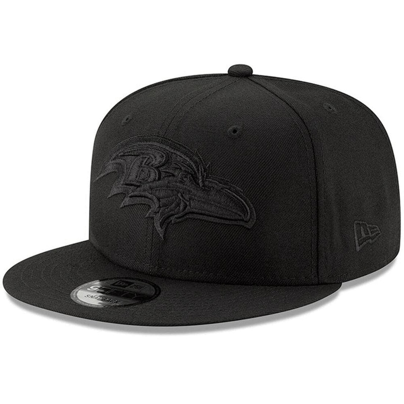 Baltimore Ravens New Era NFL Black On Black 9FIFTY Snapback Hat – Black