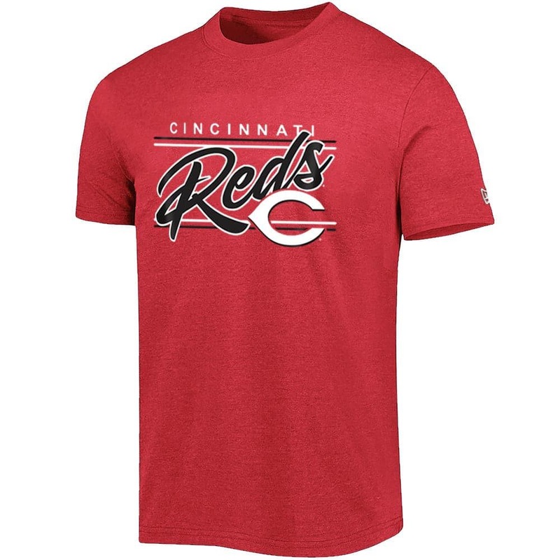Cincinnati Reds New Era MLB Team Script Block Bi-Blend T-Shirt – Red