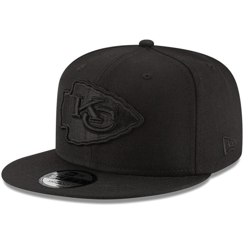 Kansas City Chiefs New Era NFL Black On Black 9FIFTY Snapback Hat – Black