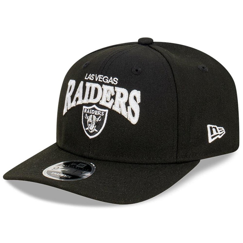 Las Vegas Raiders New Era NFL Team Arch Pre-Curved OF 9FIFTY Snapback Hat – Black