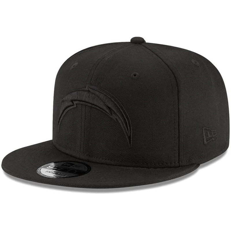 Los Angeles Chargers New Era NFL Black On Black 9FIFTY Snapback Hat – Black