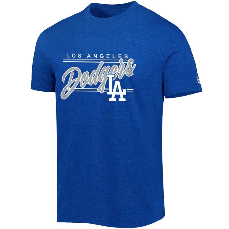 Los Angeles Dodgers New Era MLB Team Script Block Bi-Blend T-Shirt – Blue