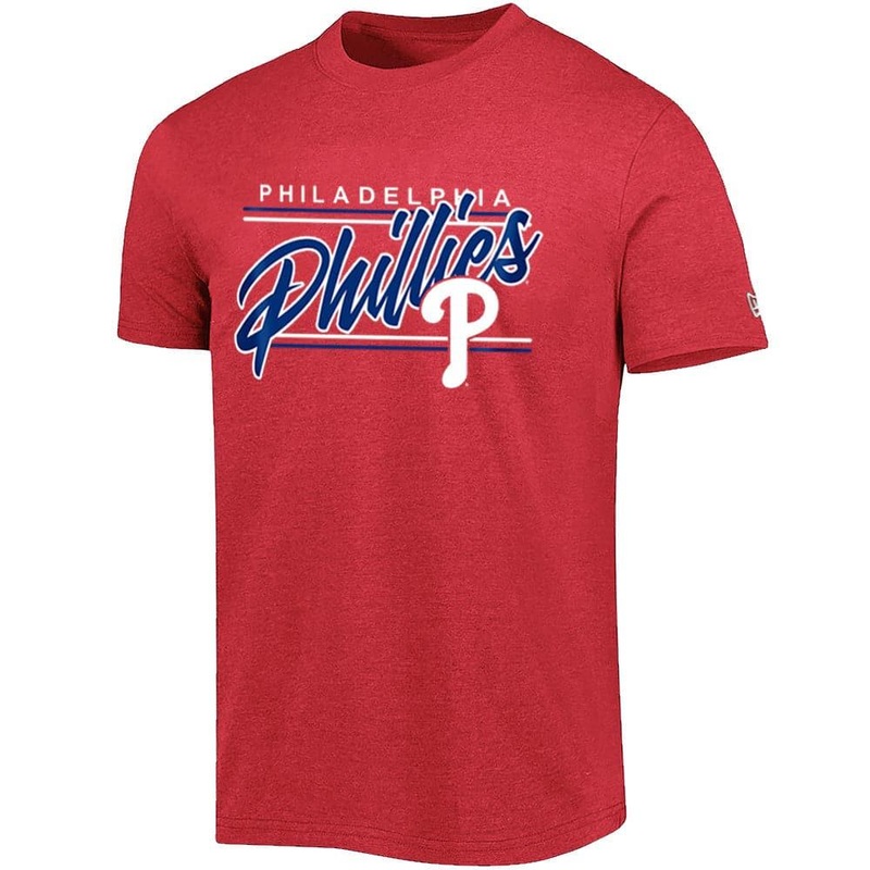 Philadelphia Phillies New Era MLB Team Script Block Bi-Blend T-Shirt – Red