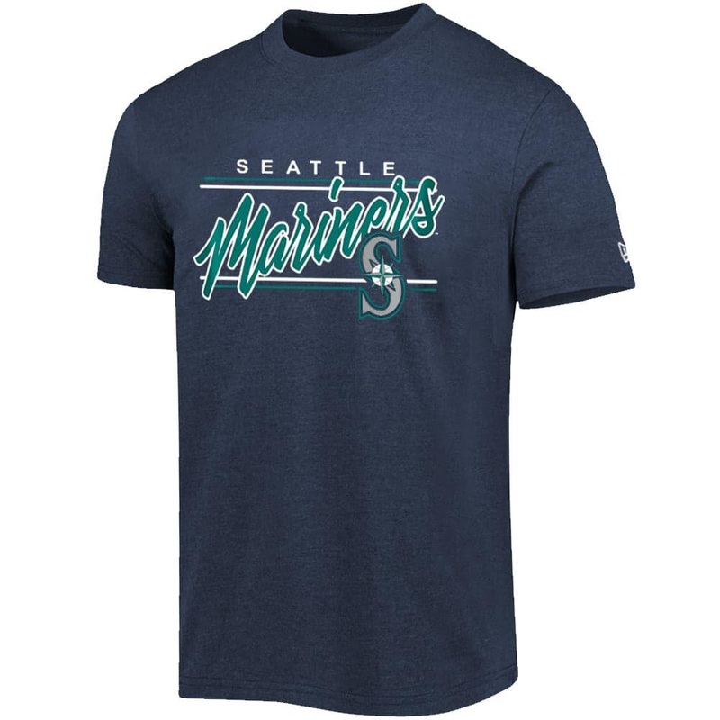 Seattle Mariners New Era MLB Team Script Block Bi-Blend T-Shirt – Navy