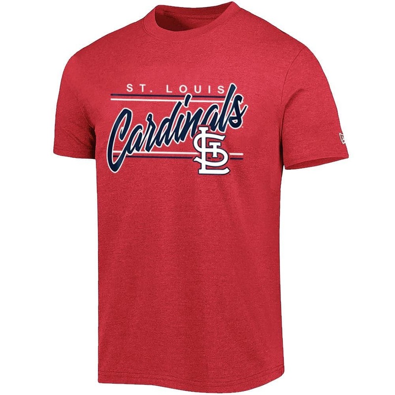 St Louis Cardinals New Era MLB Team Script Block Bi-Blend T-Shirt – Red
