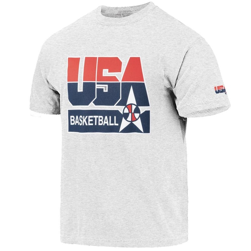 USA Dream Team Mitchell & Ness NBA Vintage T-Shirt – Grey Marle