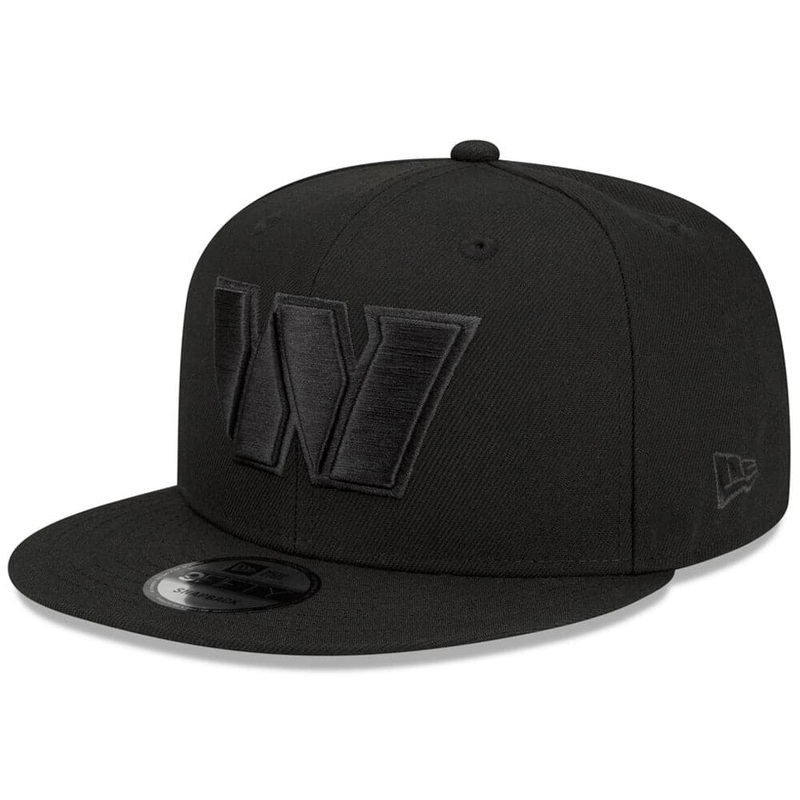 Washington Commanders New Era NFL Black On Black 9FIFTY Snapback Hat – Black