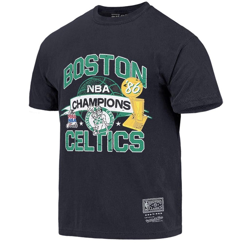 Boston Celtics Mitchell & Ness NBA Champs History Vintage T-Shirt – Faded Black