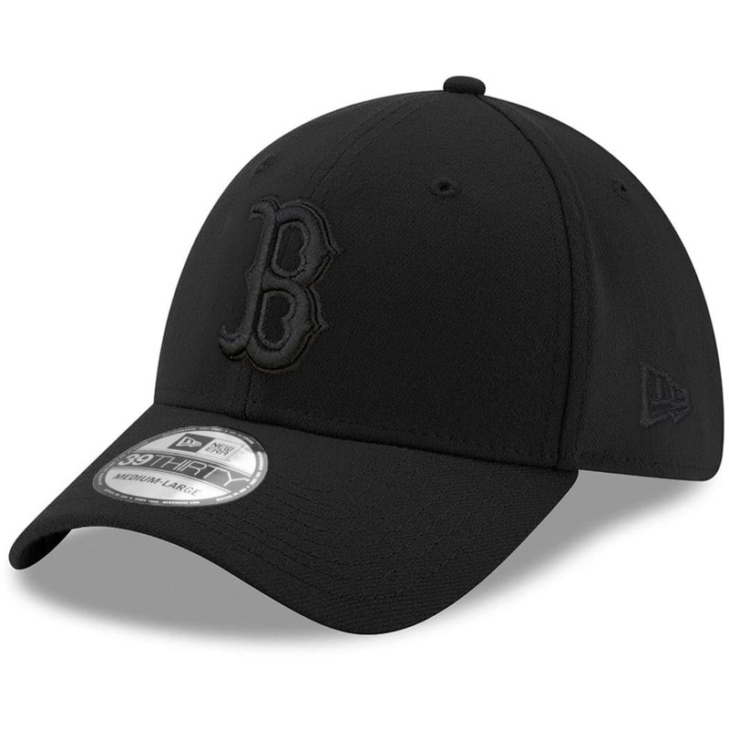Boston Red Sox New Era MLB Black On Black 39THIRTY Cap Hat – Black