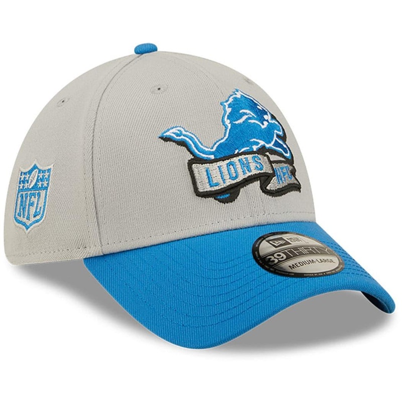 Detroit Lions New Era NFL 22 Sideline Secondary 39THIRTY Stretch Fit Hat – Grey