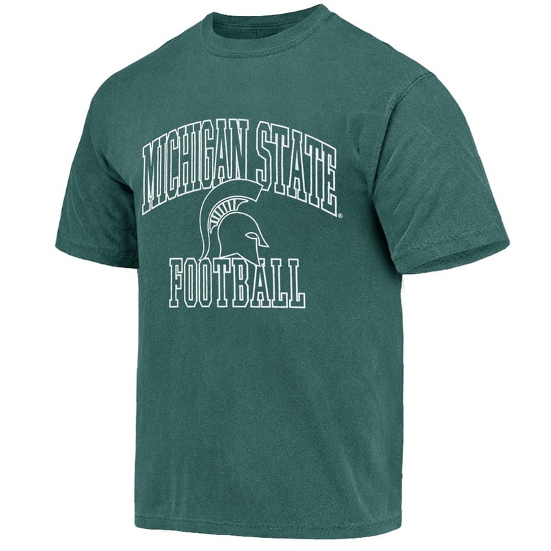 Michigan State Spartans NCAA Team Arch Vintage T-Shirt – Faded Green