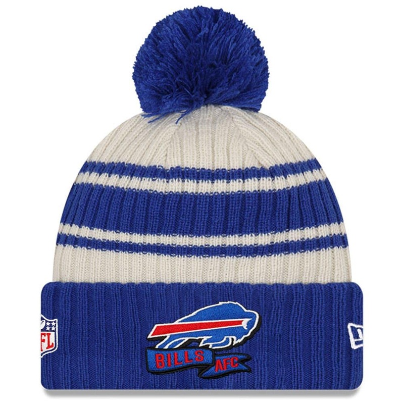Buffalo Bills New Era NFL 22 Sideline Knit Beanie – Chrome White