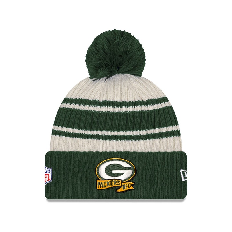 Childs Green Bay Packers New Era NFL 22 Sideline Knit Beanie – Green