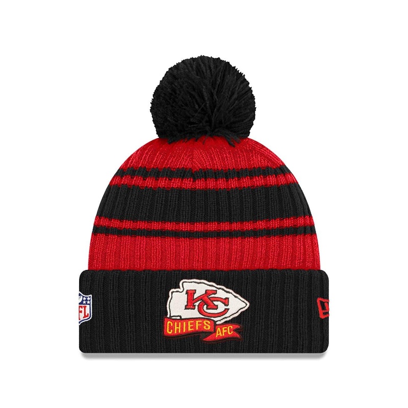 Childs Kansas City Chiefs New Era NFL 22 Sideline Knit Beanie – Red