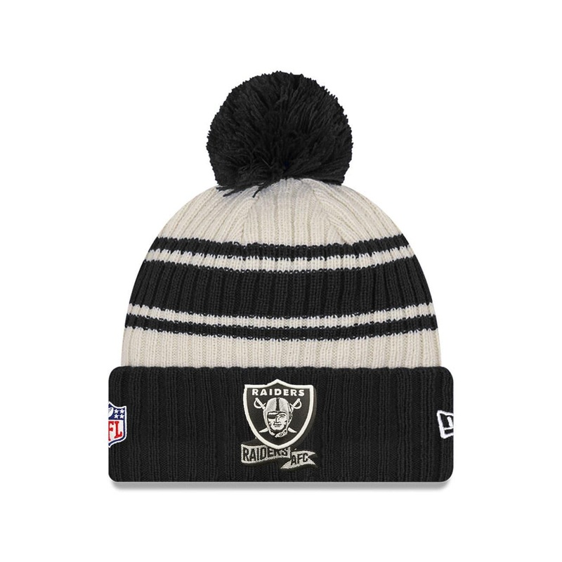 Childs Las Vegas Raiders New Era NFL 22 Sideline Knit Beanie – Black