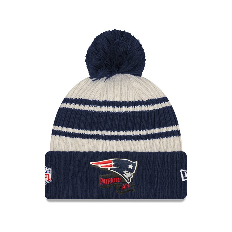 Childs New England Patriots New Era NFL 22 Sideline Knit Beanie – Navy