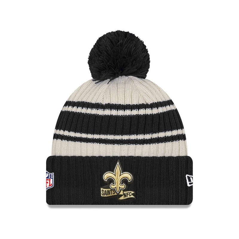 Childs New Orleans Saints New Era NFL 22 Sideline Knit Beanie – Black