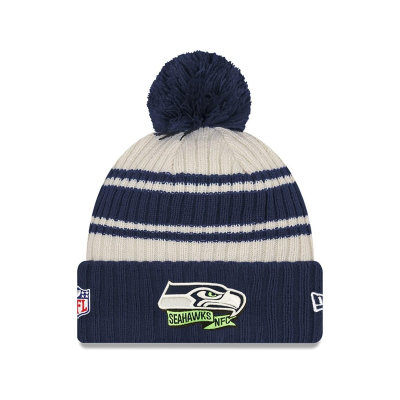 Childs Seattle Seahawks New Era NFL 22 Sideline Knit Beanie – Navy