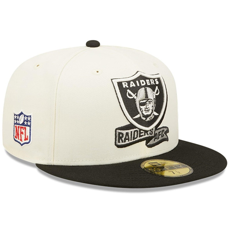 Las Vegas Raiders New Era NFL 22 Sideline 59FIFTY Fitted Hat – Chrome White