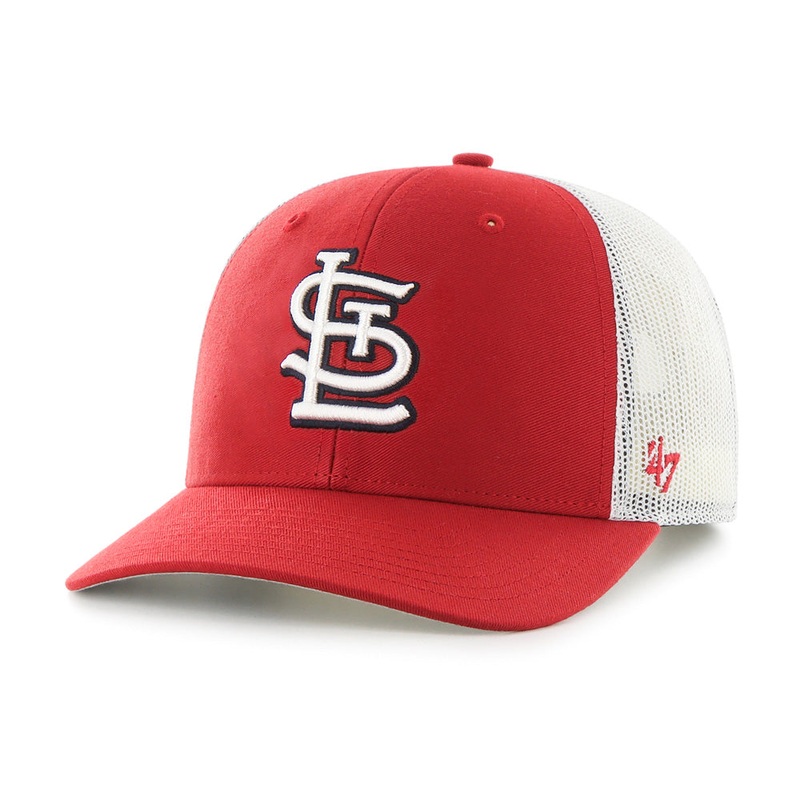 MLB St. Louis Cardinals ’47 Primary Trucker Snapback Hat – Red