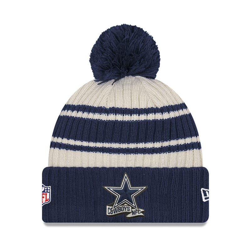 Youths Dallas Cowboys New Era NFL 22 Sideline Knit Beanie – Navy