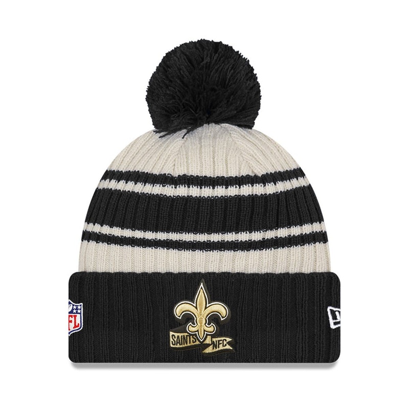 Youths New Orleans Saints New Era NFL 22 Sideline Knit Beanie – Black