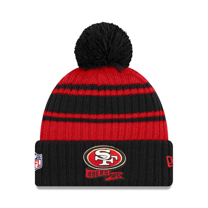 Youths San Francisco 49ers New Era NFL 22 Sideline Knit Beanie – Red