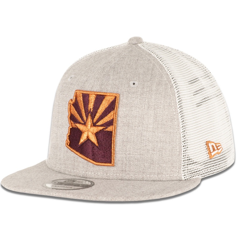 #ALLAZ New Era Arizona Flag Copper Logo 9FIFTY Snapback Hat – Heather Gray