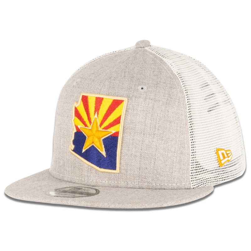 #ALLAZ New Era Arizona Flag Trucker 9FIFTY Snapback Hat – Heather Gray