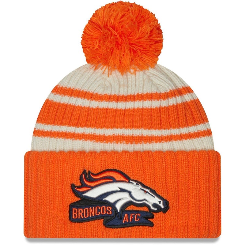 Denver Broncos New Era NFL 22 Sideline Knit Beanie – Chrome White