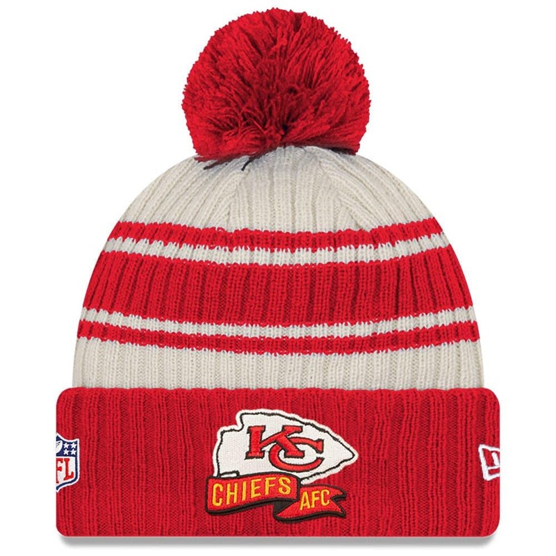 Kansas City Chiefs New Era NFL 22 Sideline Knit Beanie – Chrome White