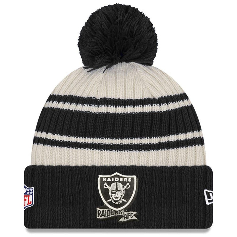 Las Vegas Raiders New Era NFL 22 Sideline Knit Beanie – Chrome White