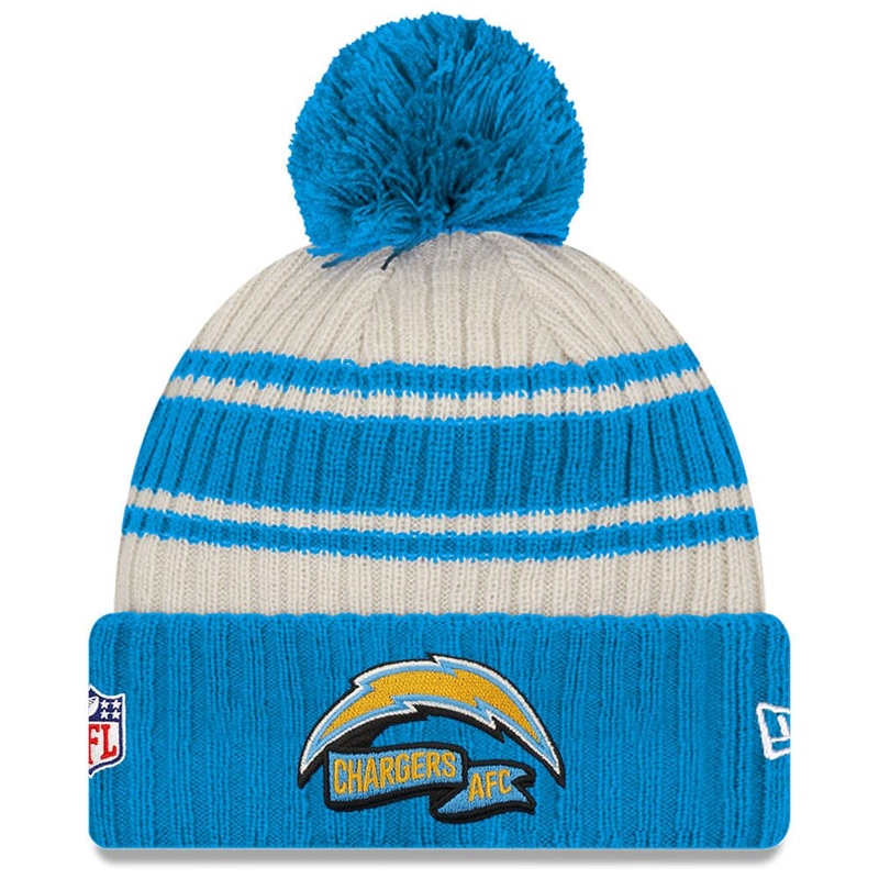 Los Angeles Chargers New Era NFL 22 Sideline Knit Beanie – Chrome White