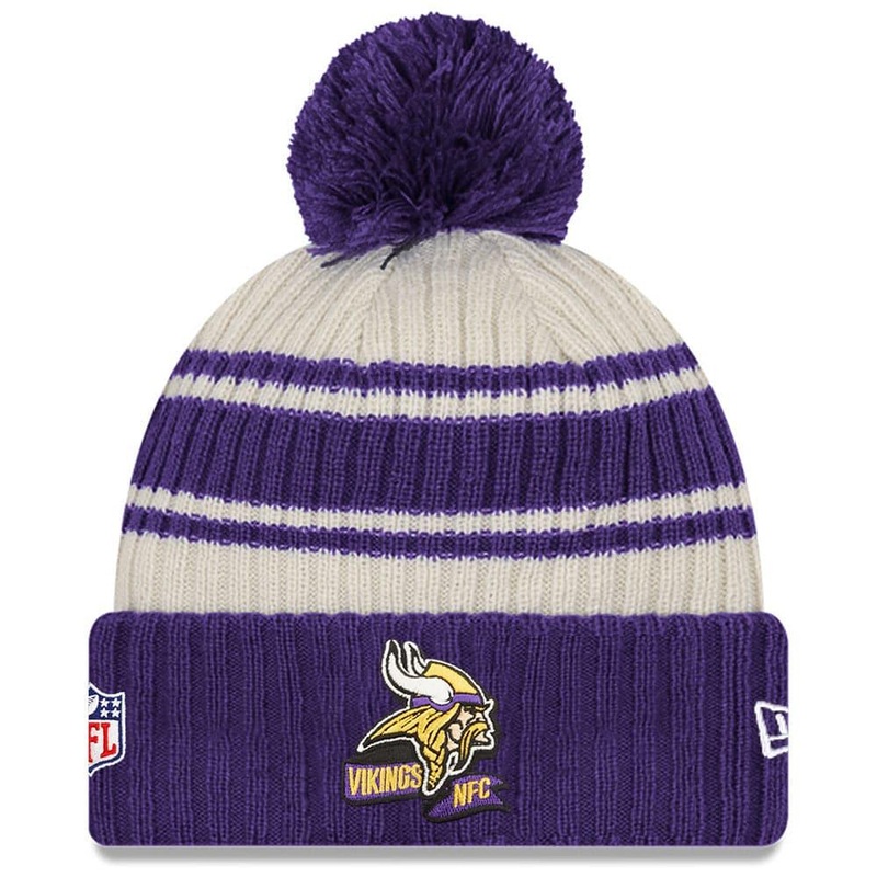 Minnesota Vikings New Era NFL 22 Sideline Knit Beanie – Chrome White
