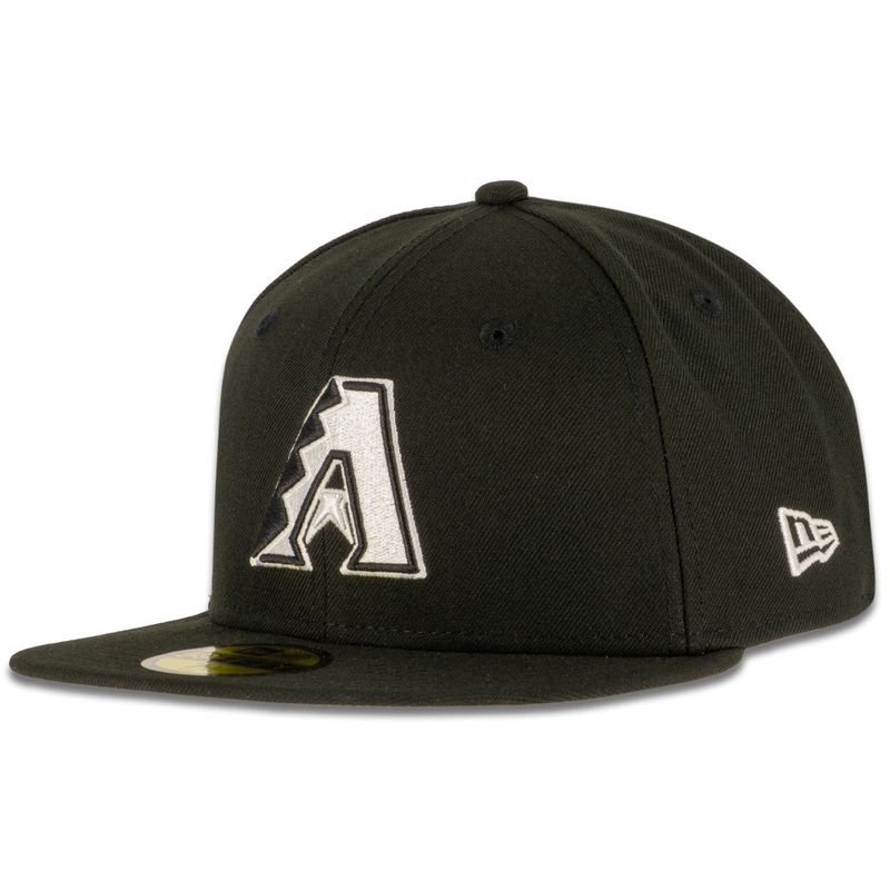 MLB Arizona Diamondbacks New Era Primary Black and White 59FIFTY Fitted Hat – Black