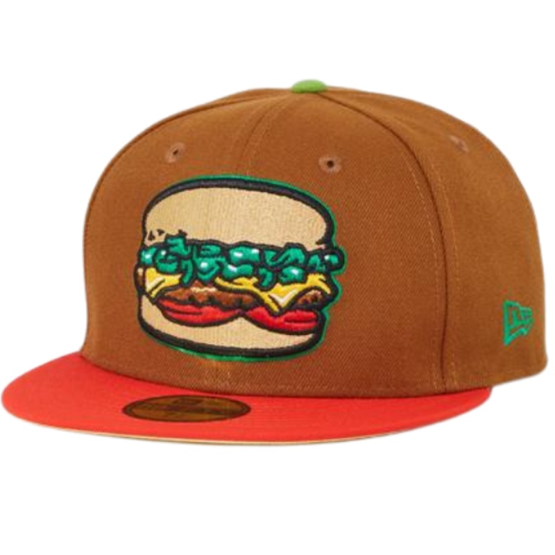 New Era Albiso Cheeseburger “Fast food Pack” Cream Under Brim 59FIFTY Fitted Hat