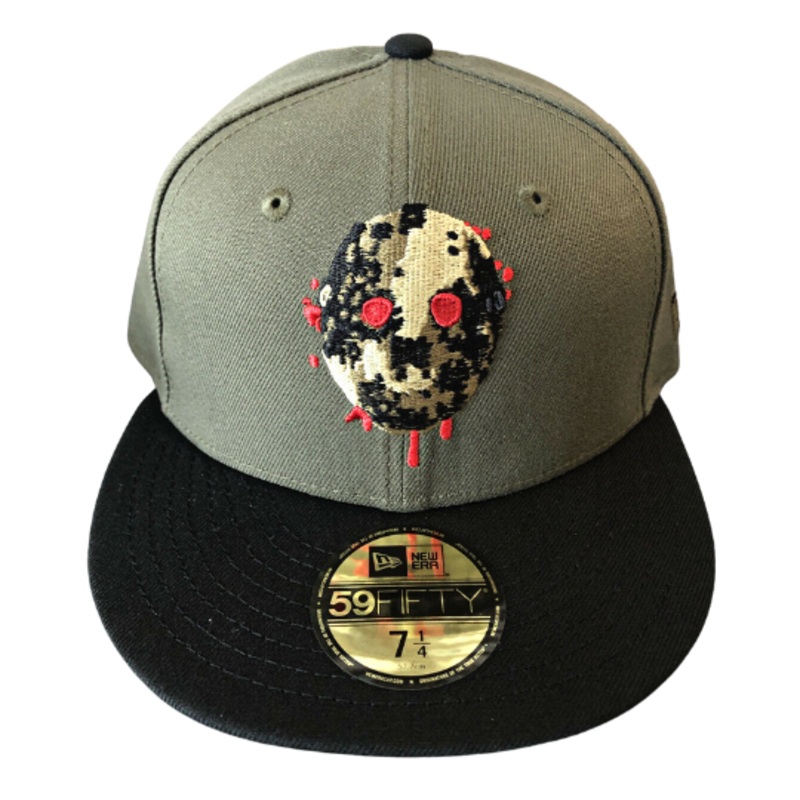 New Era Jason Friday The 13th Olive Blood Drip Logo 59FIFTY Fitted Hat