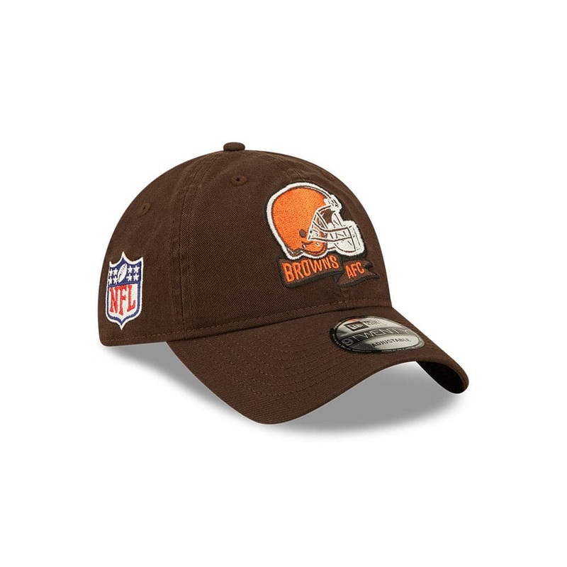 Youths Cleveland Browns New Era NFL 22 Sideline 9TWENTY Strapback Hat – Brown