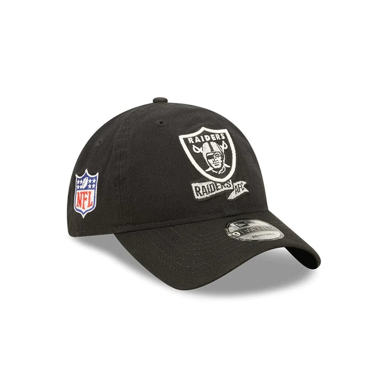 Youths Las Vegas Raiders New Era NFL 22 Sideline 9TWENTY Strapback Hat – Black