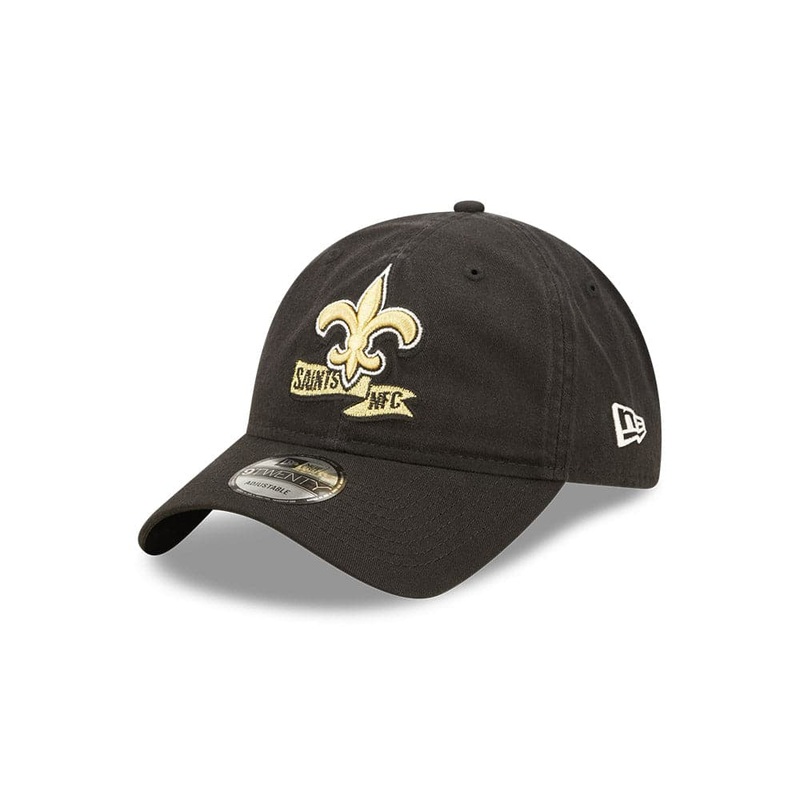 Youths New Orleans Saints New Era NFL 22 Sideline 9TWENTY Strapback Hat – Black