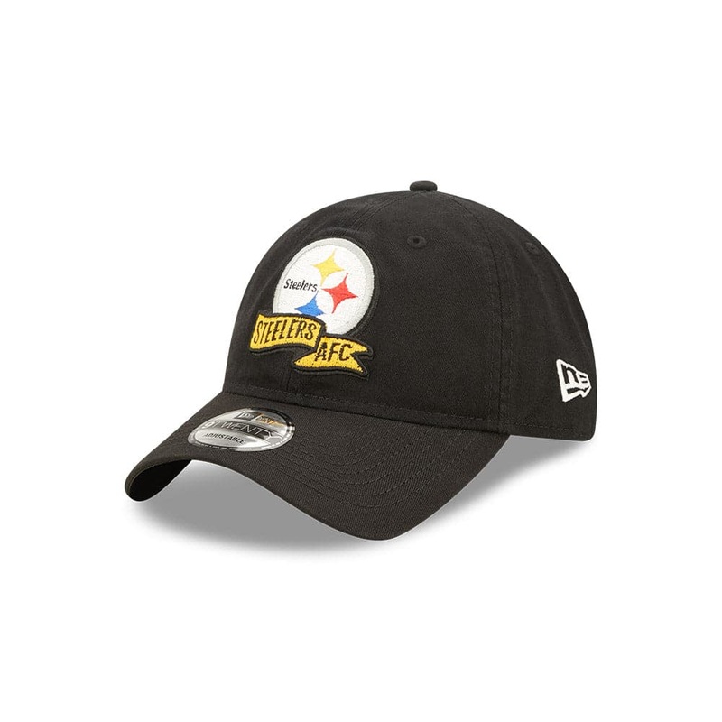 Youths Pittsburgh Steelers New Era NFL 22 Sideline 9TWENTY Strapback Hat – Black