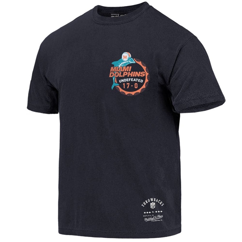 Miami Dolphins Mitchell & Ness NFL Undefeated Season Vintage T-Shirt – Faded Black