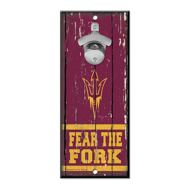 NCAA Arizona State Sun Devils WinCraft 5″ x 12″ Bottle Opener Sign – Maroon