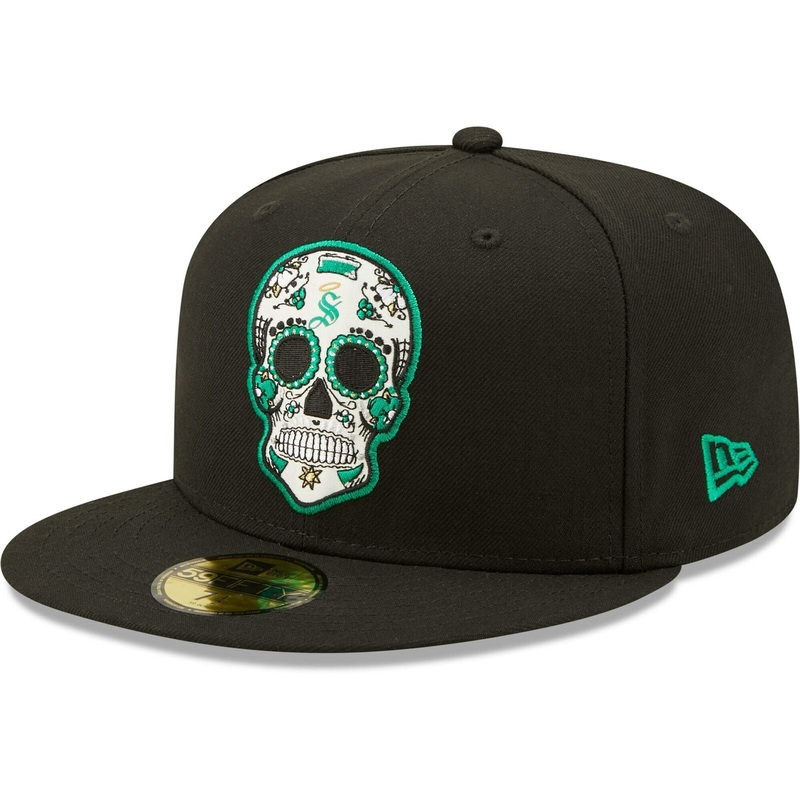 New Era Black Santos Laguna 59FIFTY Sugar Skull Fitted Hat