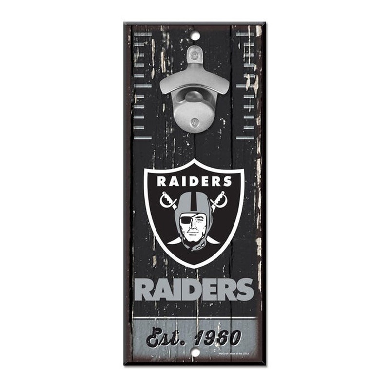 NFL Las Vegas Raiders WinCraft 5″ x 12″ Bottle Opener Sign – Black