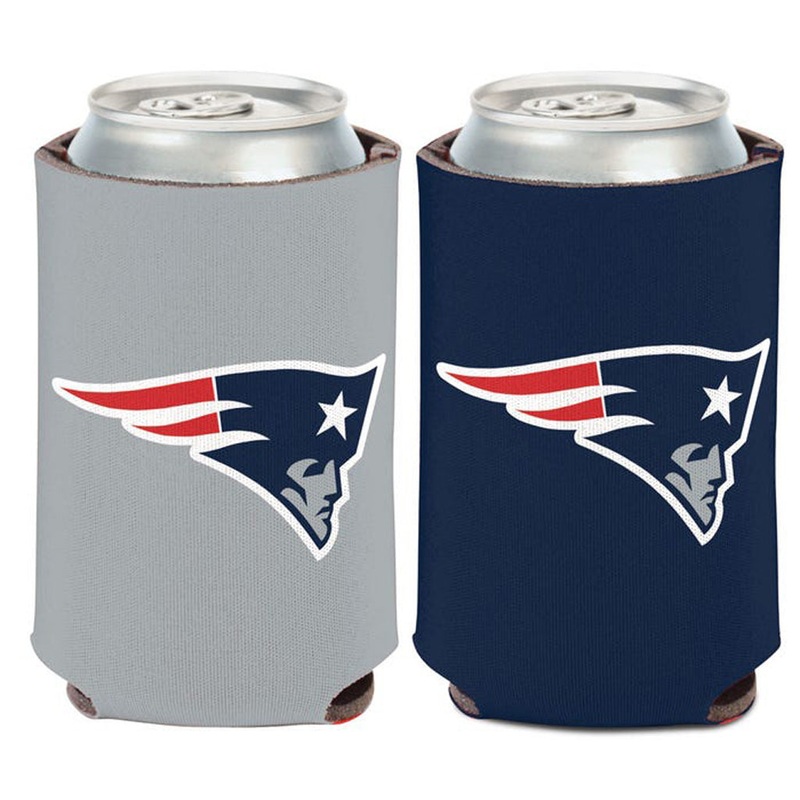 NFL New England Patriots WinCraft 12oz Logo Can Cooler – Gray/Navy
